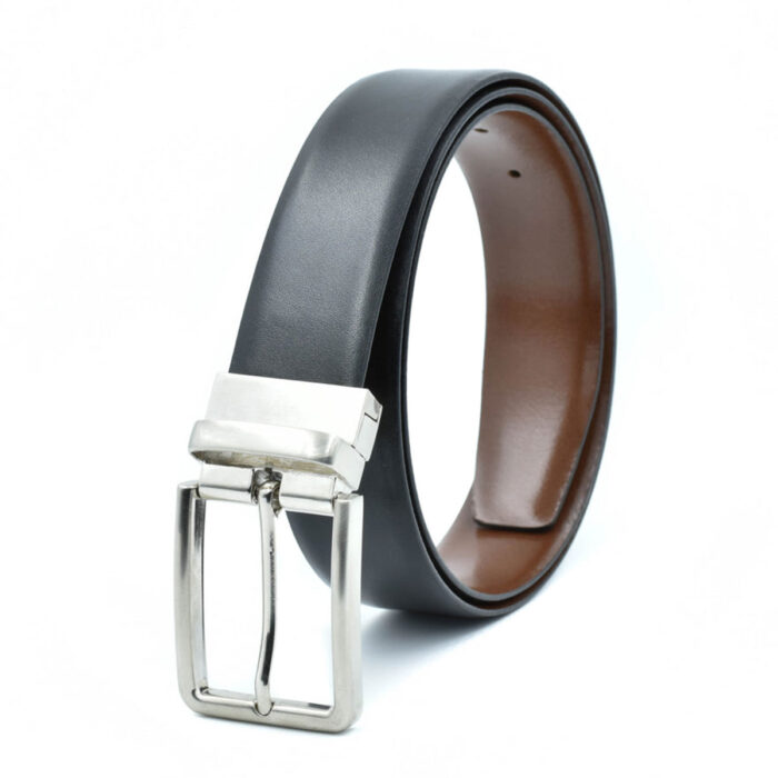 Men's Reversible Genuine Leather Formal Belt Black-Brown Toledo