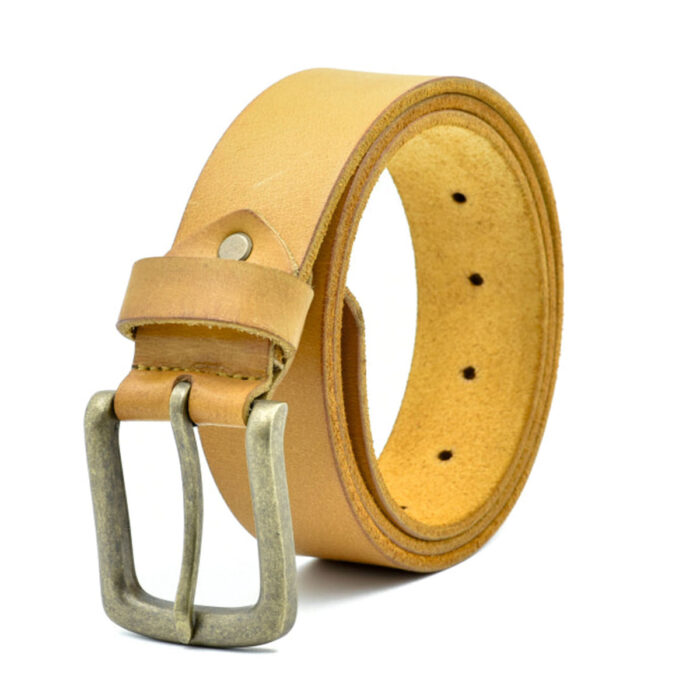 Mens Casual Leather Belt Tan